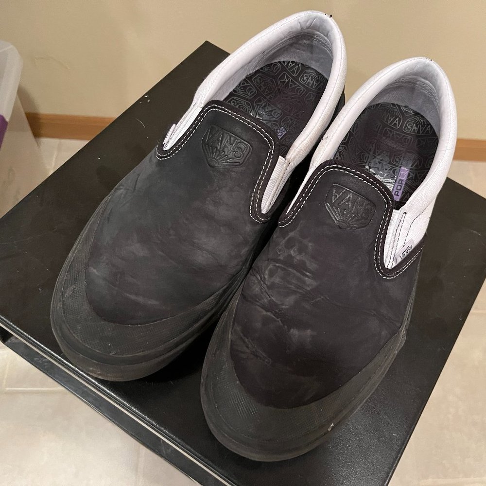 Vans BMX Slip-ons Mens 10.5 black and white